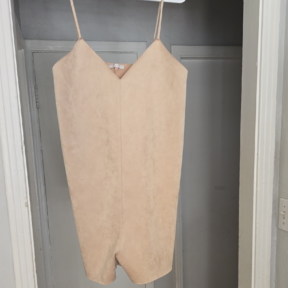 Zara Faux Suede Chic Tan  Romper